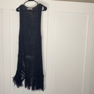women’s black boho vest